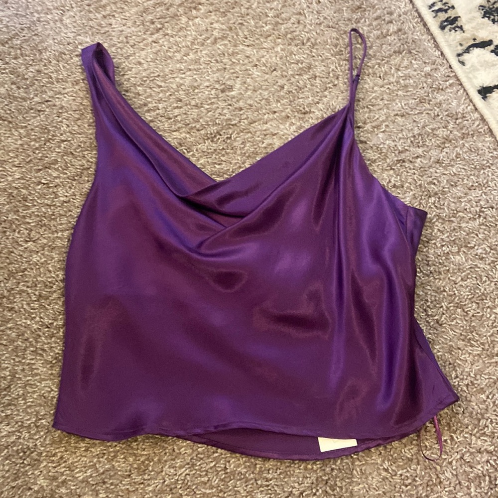 Zara purple velvet scoop neck tank top